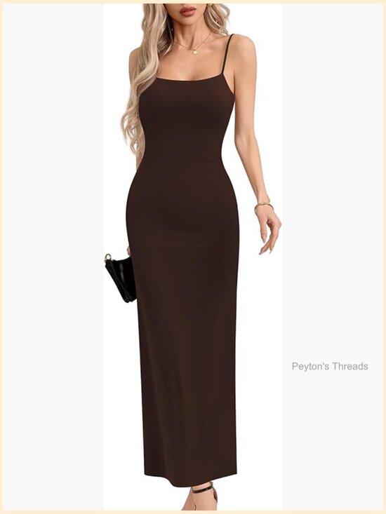 Dresses & Skirts - Double Lined Cami Maxi Dress Sleeveless Spaghetti Strap Slim Fit Party Long